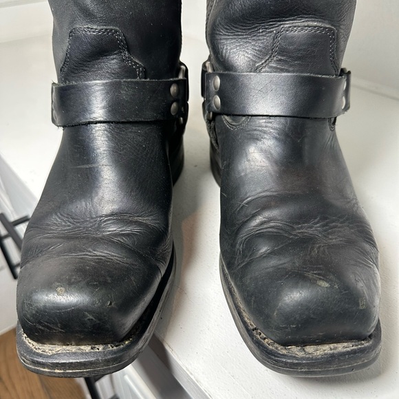 **SOLD**Milwaukee Leather Men’s Black Harness Boots 10.5 Moto Biker Western - Picture 3 of 9